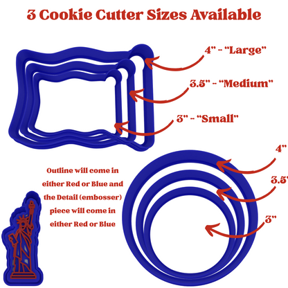 4th of July Cookie Cutter 3-Piece Set | 2-Piece Cutters | USA Outline, American Flag, and Fireworks