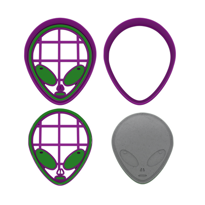 Outer Space 5-Piece Cookie Cutter Set | Astronaut, UFO, Alien, Earth & Meteor | 2-Piece Cutters