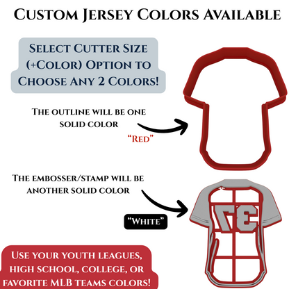 Personalized Baseball Jersey Cookie Cutter | Any 1-2 Digit Number | Sports Cookie Cutters | 2-Piece Cutters