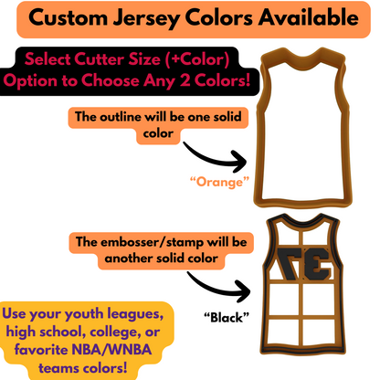 Personalized Basketball Jersey Cookie Cutter | Any 1-2 Digit Number | Sports Cookie Cutters | 2-Piece Cutters