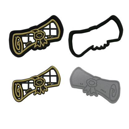 2025 Graduation Cookie Cutter 3-Piece Set | Grad Cap, Diploma, 2025 Design | 2-Piece Cutters