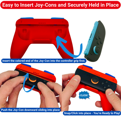 Multiplayer Joy-Con Grips for Switch 2 | 2-Pack Ergonomic Controller Handles | 23 Color Variations + Free Set of Analog Locks