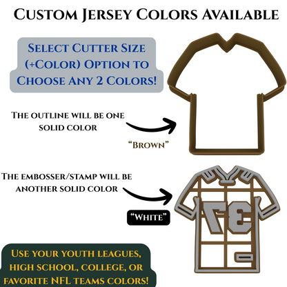 Personalized Football Jersey Cookie Cutter | Any 1-2 Digit Number | Sports Cookie Cutters | 2-Piece Cutters