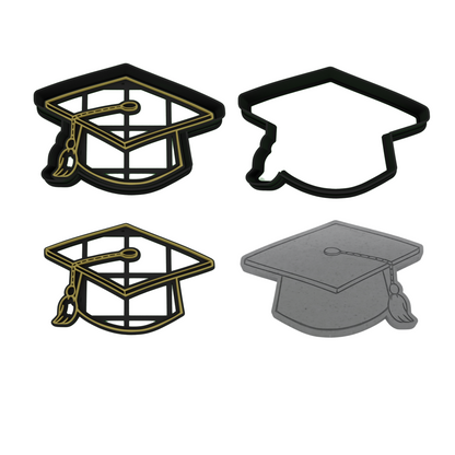 2025 Graduation Cookie Cutter 3-Piece Set | Grad Cap, Diploma, 2025 Design | 2-Piece Cutters