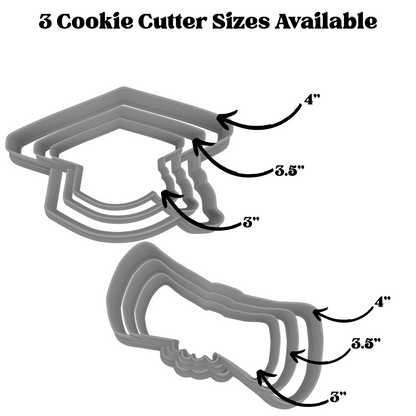 2025 Graduation Cookie Cutter 3-Piece Set | Grad Cap, Diploma, 2025 Design | 2-Piece Cutters