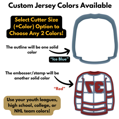 Personalized Hockey Jersey Cookie Cutter | Any 1-2 Digit Number | Sports Cookie Cutters | 2-Piece Cutters