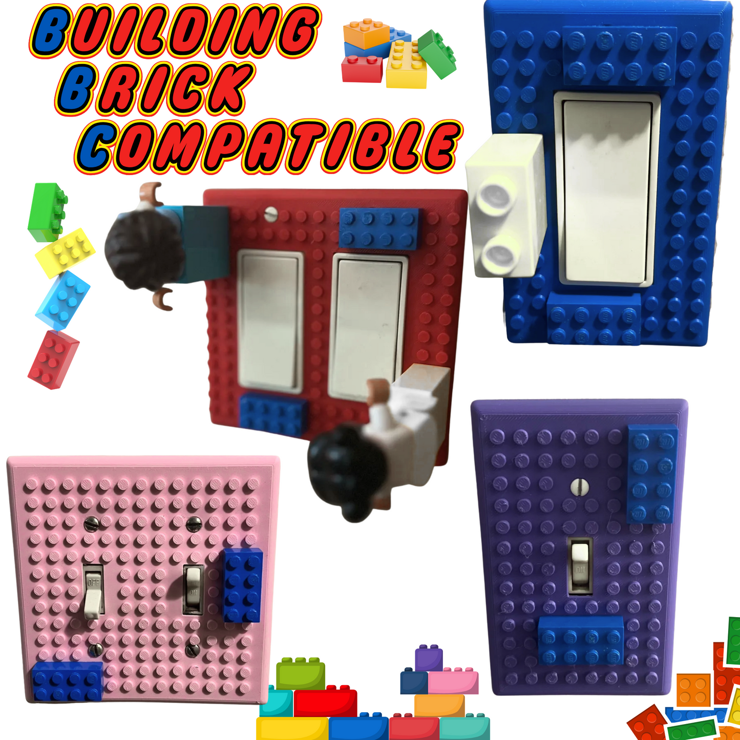 LEGO® Brick Compatible Switch Plate & Outlet Cover