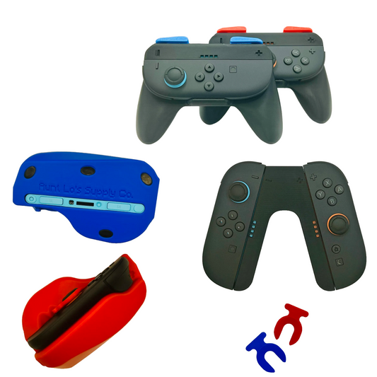 Complete Joy-Con Grip Set | 2 Mouse Adapters + V-Shape Single Player Grip + 2 Multiplayer Joy-Con Grips