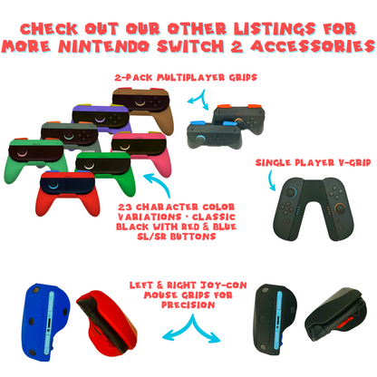 Handheld Joy-Con Grips for Nintendo Switch 2 – Ergonomic Grips for Handheld Mode – Soft Comfort Grip for Enhanced Gameplay – Dockable