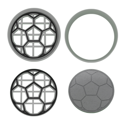 Soccer Cookie Cutter 4-Piece Set | Custom Jersey Number | 2-Piece Cutters