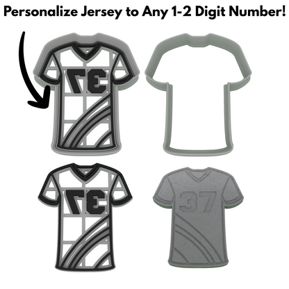 Personalized Soccer Jersey Cookie Cutter | Any 1-2 Digit Number | Sports Cookie Cutters | 2-Piece Cutters