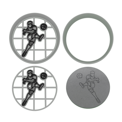 Soccer Cookie Cutter 4-Piece Set | Custom Jersey Number | 2-Piece Cutters