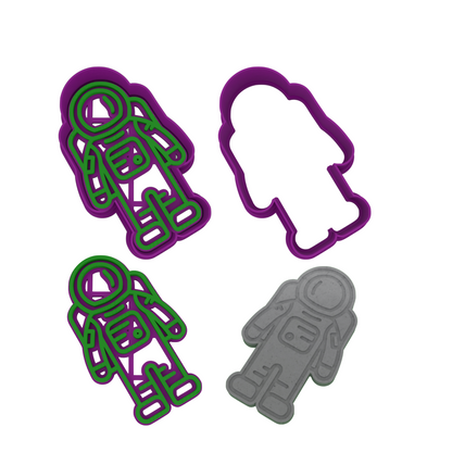 Outer Space 5-Piece Cookie Cutter Set | Astronaut, UFO, Alien, Earth & Meteor | 2-Piece Cutters