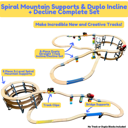 Spiral Mountain Support for Wooden Train Set | Compatible with Brio, Thomas, Hape, IKEA, Melissa and Doug