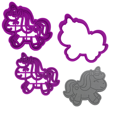 Princess Cookie Cutter 5-Piece Set | Custom Name Cutter + Unicorn, Princess Dress, Castle, & Crown | 2-Piece Cutters