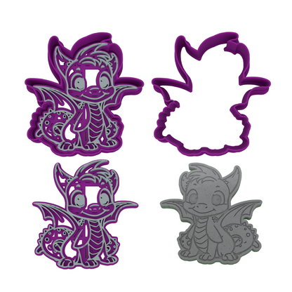 Mythical Creature Cookie Cutter 4-Piece Set | Dragon, Mermaid, Fairy & Unicorn | 2-Piece Cutters