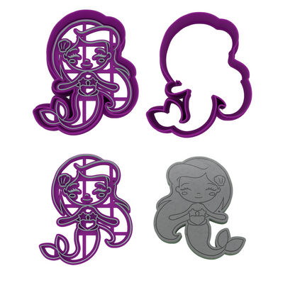 Mythical Creature Cookie Cutter 4-Piece Set | Dragon, Mermaid, Fairy & Unicorn | 2-Piece Cutters
