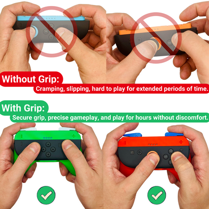 Multiplayer Joy-Con Grips for Switch 2 | 2-Pack Ergonomic Controller Handles | 23 Color Variations + Free Set of Analog Locks