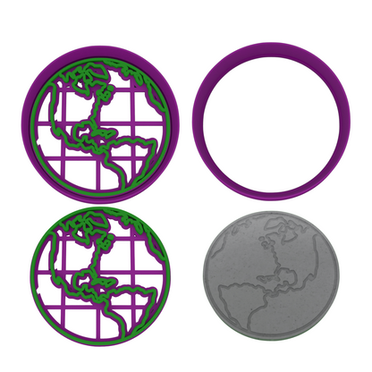 Outer Space 5-Piece Cookie Cutter Set | Astronaut, UFO, Alien, Earth & Meteor | 2-Piece Cutters