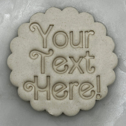 CUSTOM Cookie Cutter - Three Lines  || Cutter and Stamp || Retro Doll Font