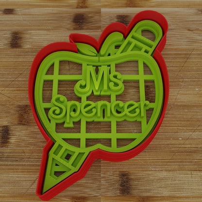 Personalized Apple Cookie Cutter | Custom Teacher Gift | Back to School
