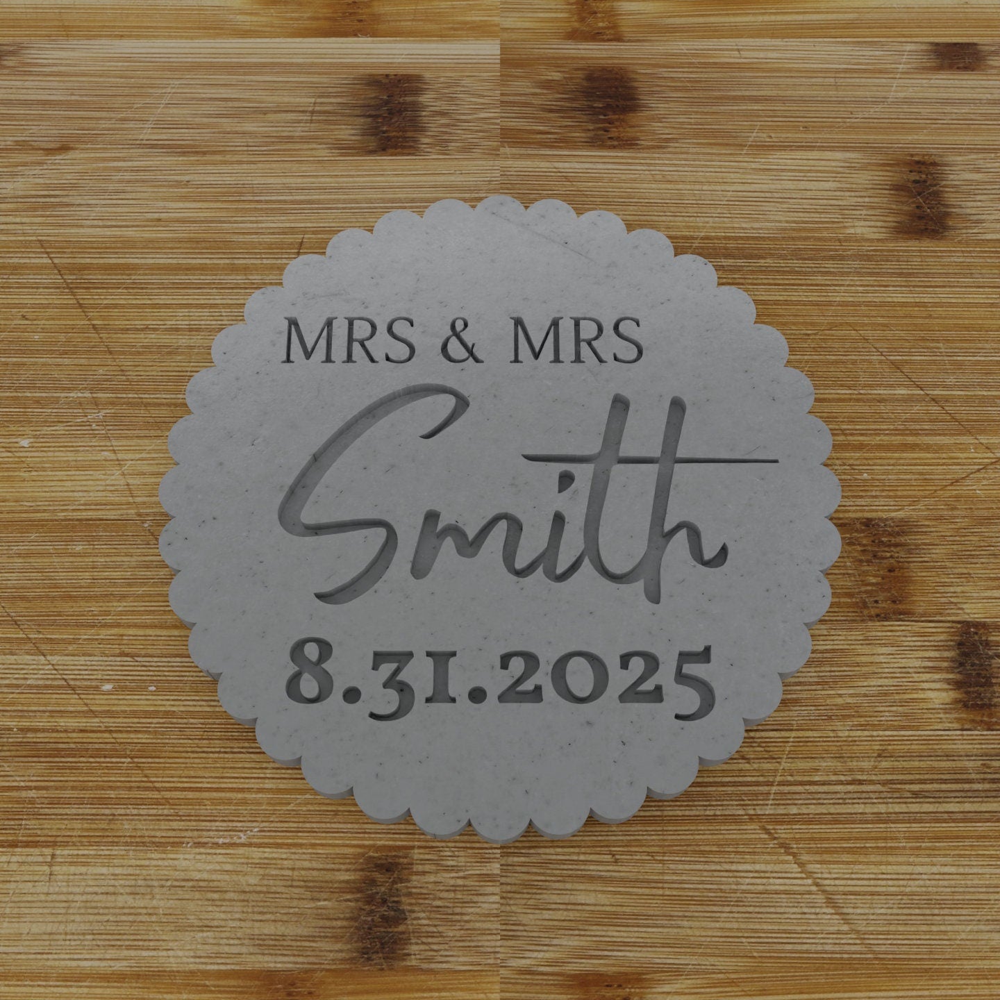 MRS and MRS Custom Cookie Cutter with Names and Date | Wedding | Anniversary