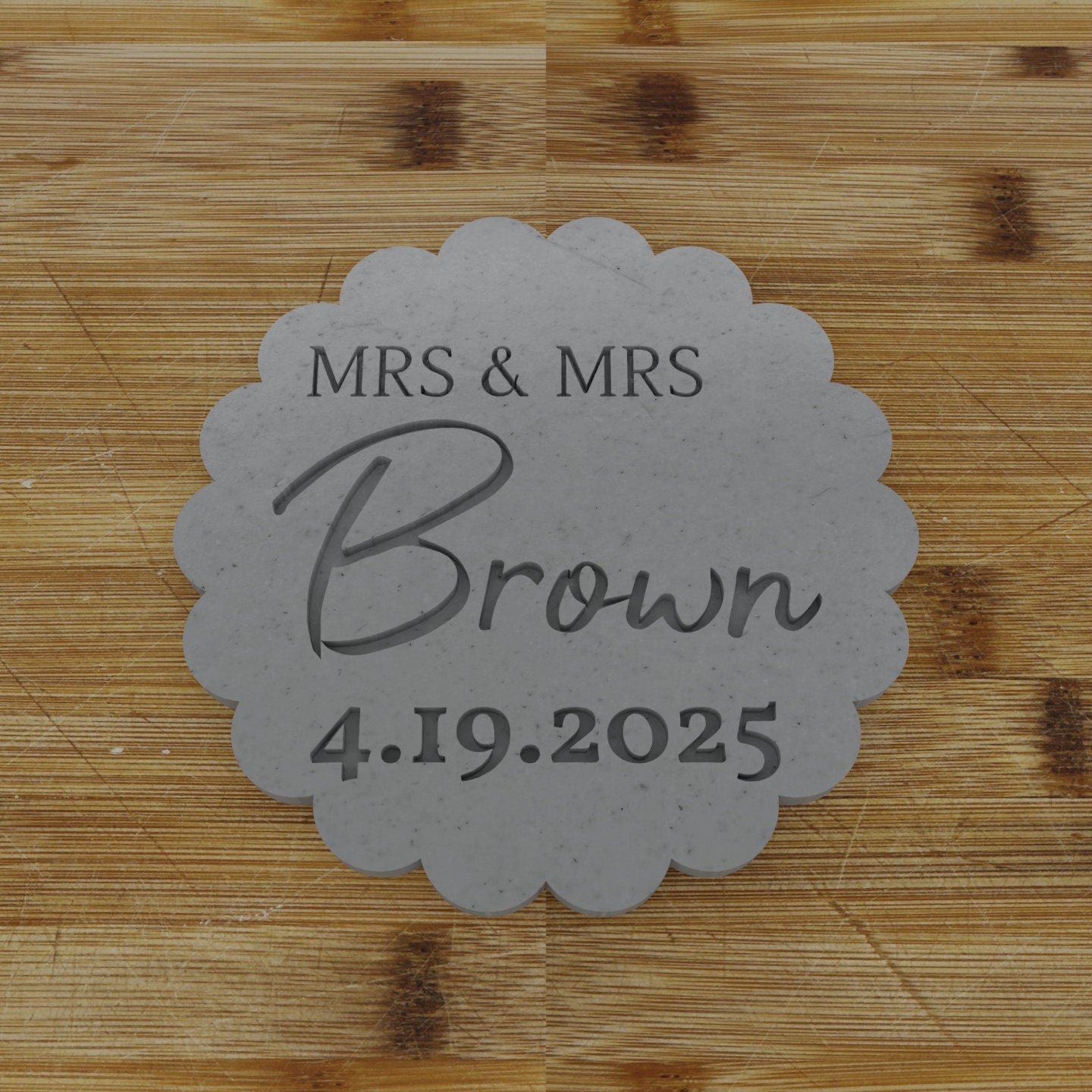 MRS and MRS Custom Cookie Cutter with Names and Date | Wedding | Anniversary