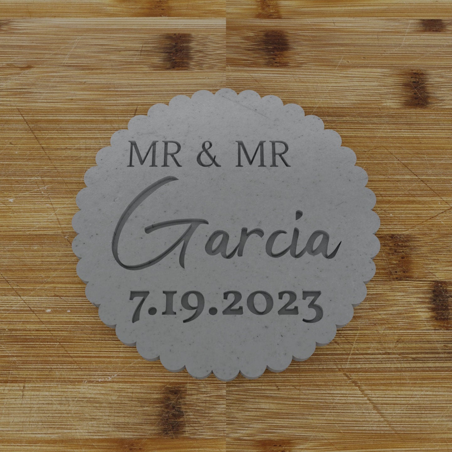 MR and MR Custom Cookie Cutter with Names and Date | Wedding | Anniversary