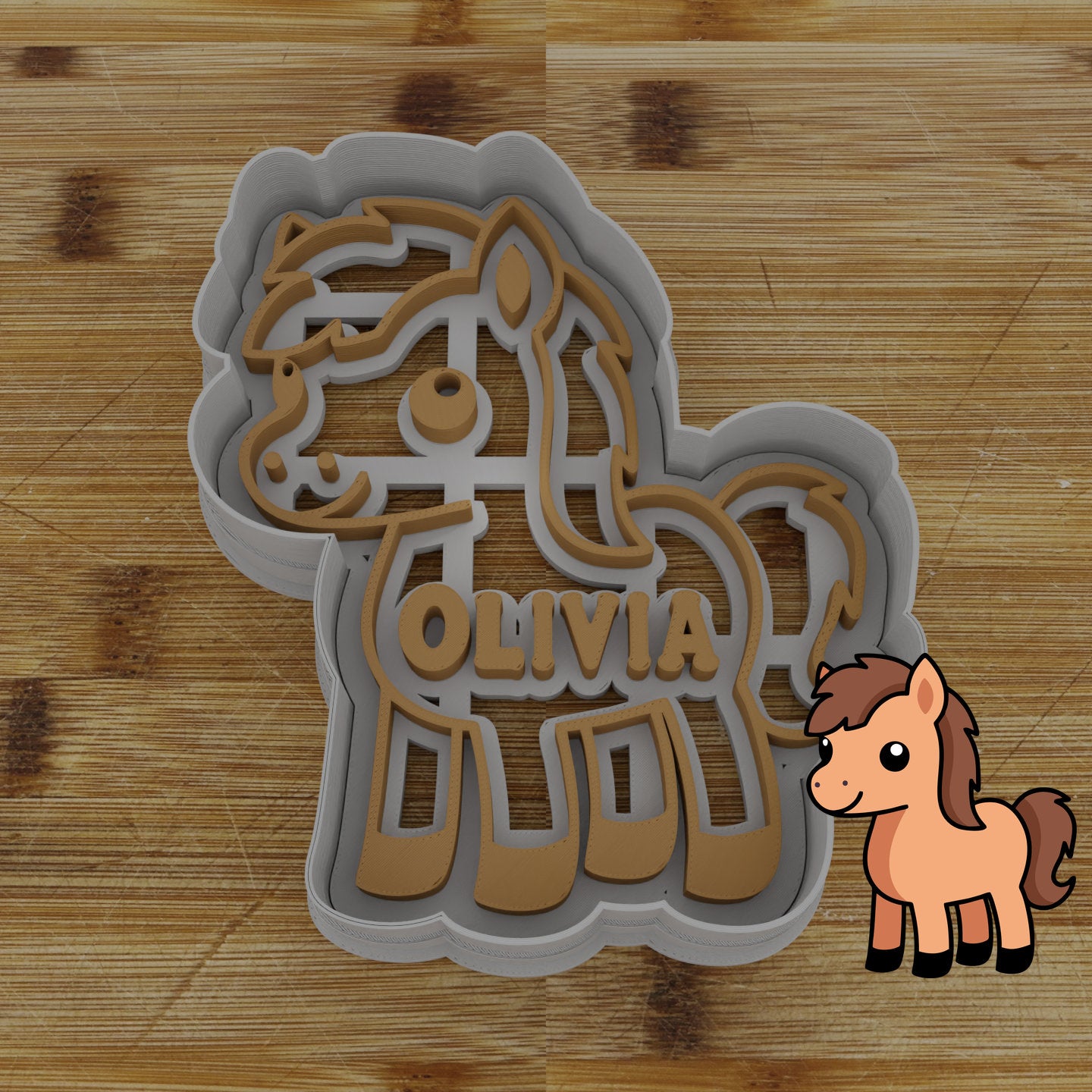 Personalizable 2pc. Horse Cookie Cutter | Pony Cookie Cutter | Equestrian Party Favor