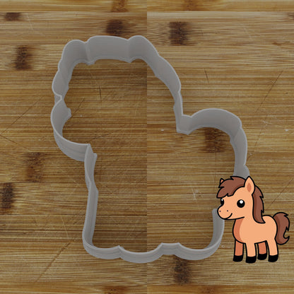 Personalizable 2pc. Horse Cookie Cutter | Pony Cookie Cutter | Equestrian Party Favor