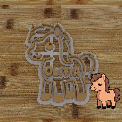 Personalizable 2pc. Horse Cookie Cutter | Pony Cookie Cutter | Equestrian Party Favor