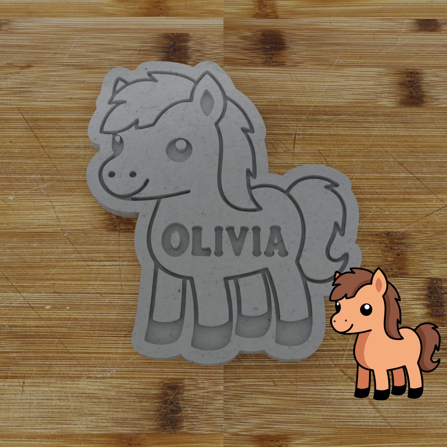 Personalizable 2pc. Horse Cookie Cutter | Pony Cookie Cutter | Equestrian Party Favor