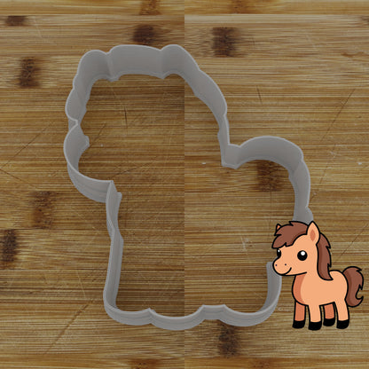 Personalizable 2pc. Horse Cookie Cutter | Pony Cookie Cutter | Equestrian Party Favor