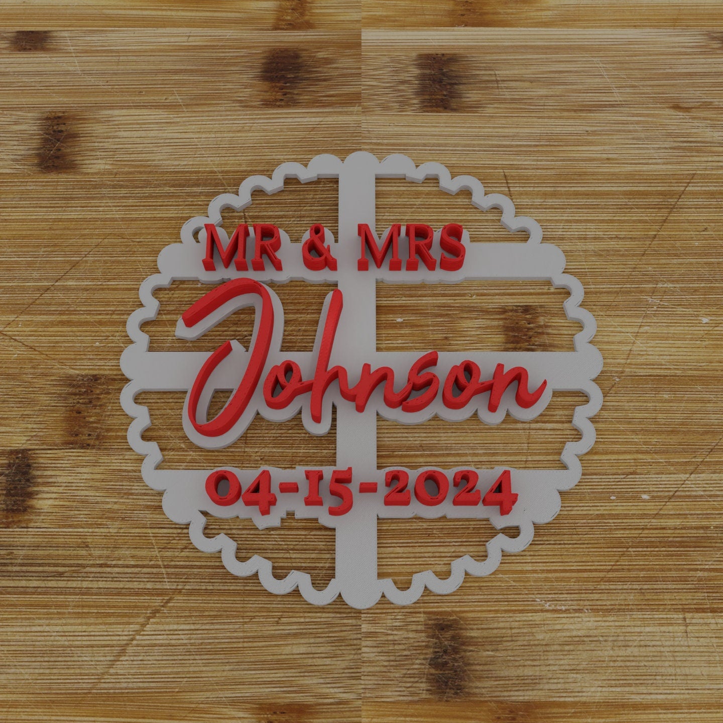 MR and MRS Custom Cookie Cutter with Names and Date | Wedding | Anniversary