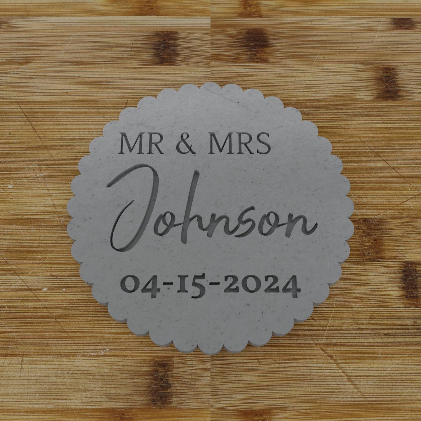 MR and MRS Custom Cookie Cutter with Names and Date | Wedding | Anniversary