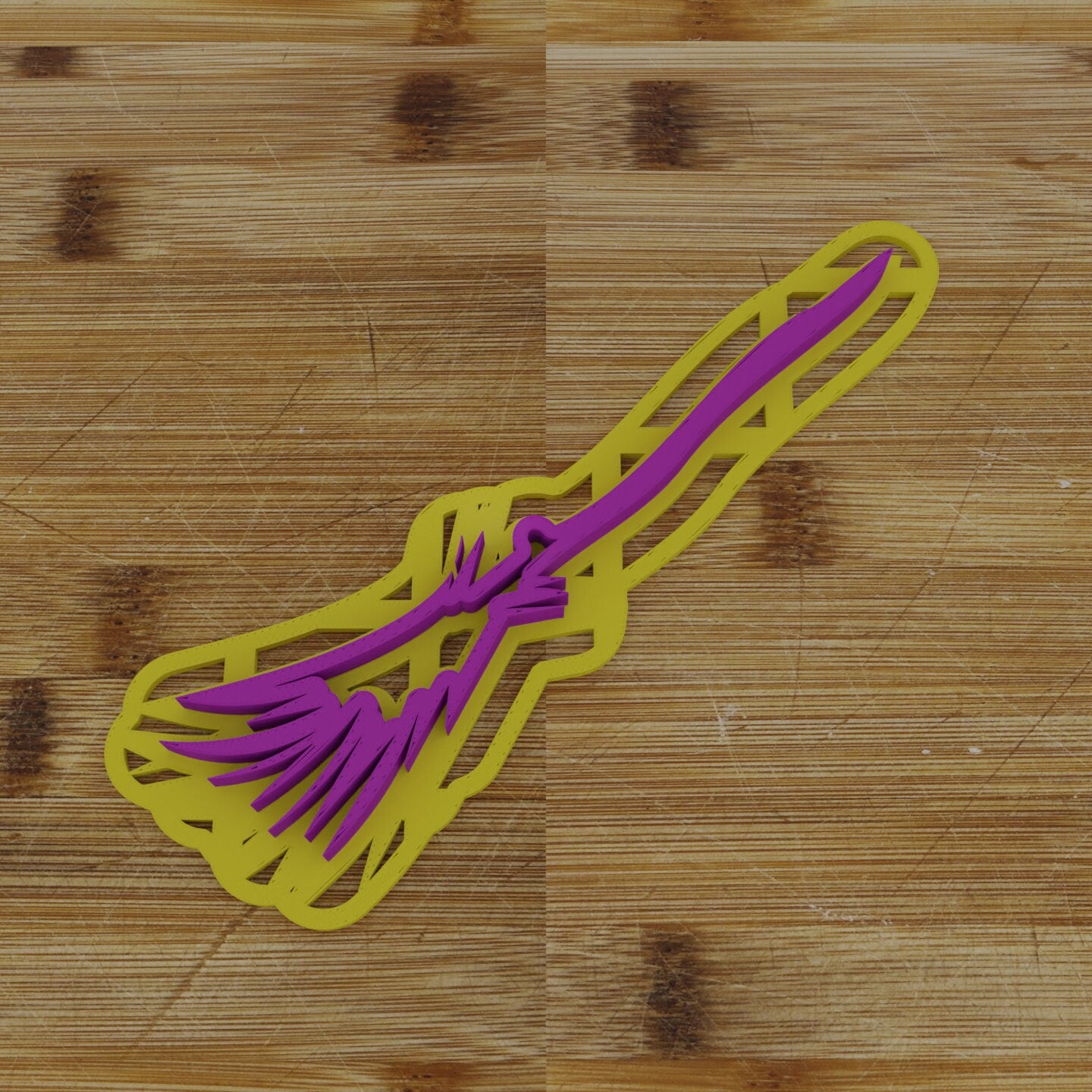 2 pc. Witches Broom Halloween Cookie Cutter and Embosser | Magical Broom Cookie Cutter and Embosser