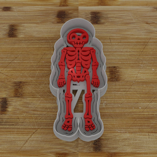 2 pc. Skeleton Halloween Cookie Cutter and Embosser | Spooky Skeleton Cookie Cutter and Embosser