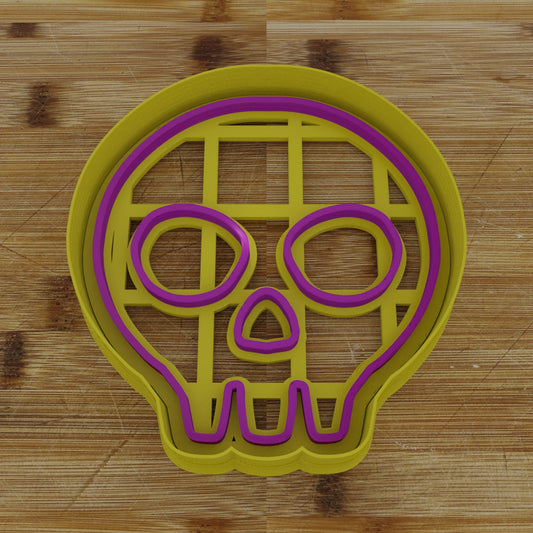 2 pc. Skull Halloween Cookie Cutter and Embosser | Scary Skull Cookie Cutter and Embosser