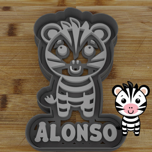 Personalizable 2 pc. Zebra Cookie Cutter | Safari Animal Party Favor