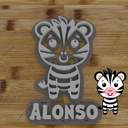 Personalizable 2 pc. Zebra Cookie Cutter | Safari Animal Party Favor