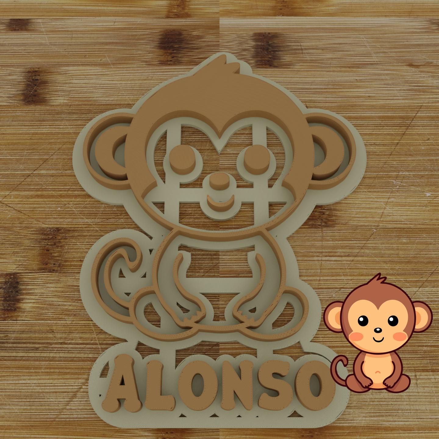 Personalizable 2 pc. Monkey Cookie Cutter | Jungle Animal Party Favor