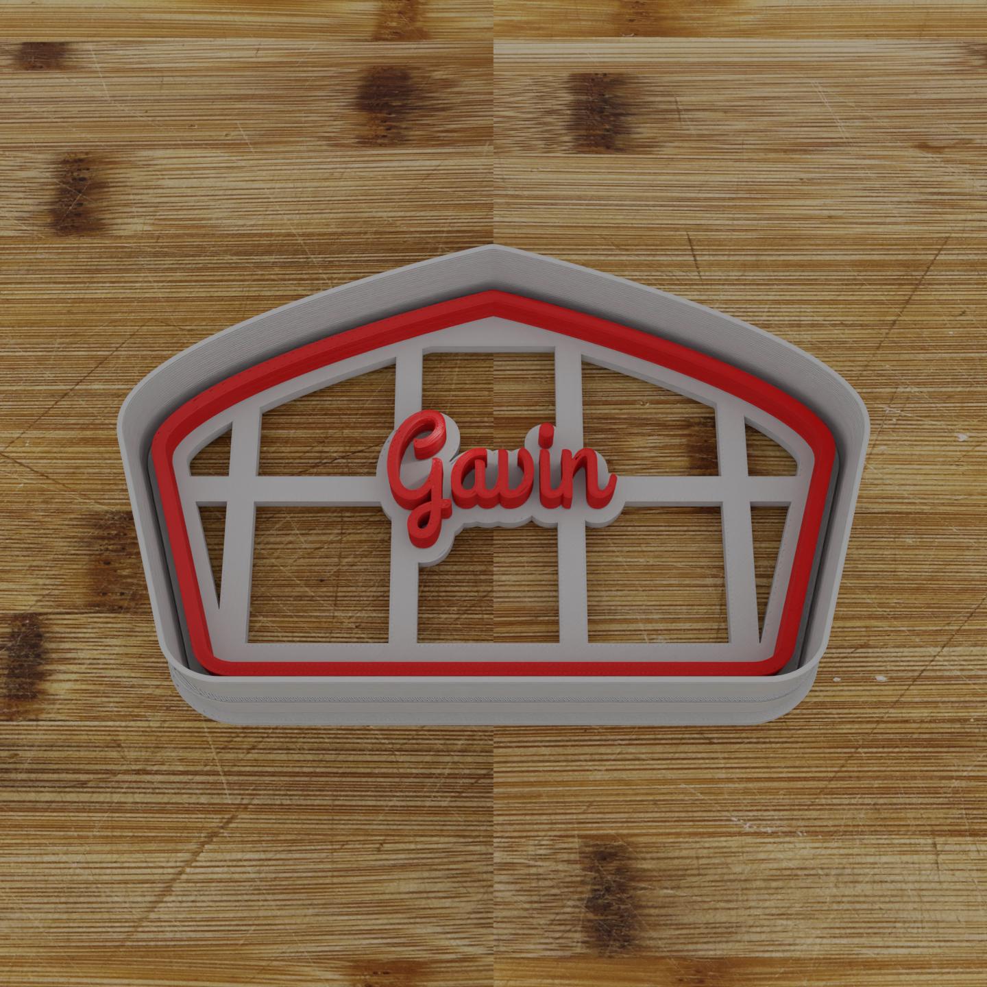 Round Rectangular Label Cookie Cutter | Personalization Available | Custom Embosser