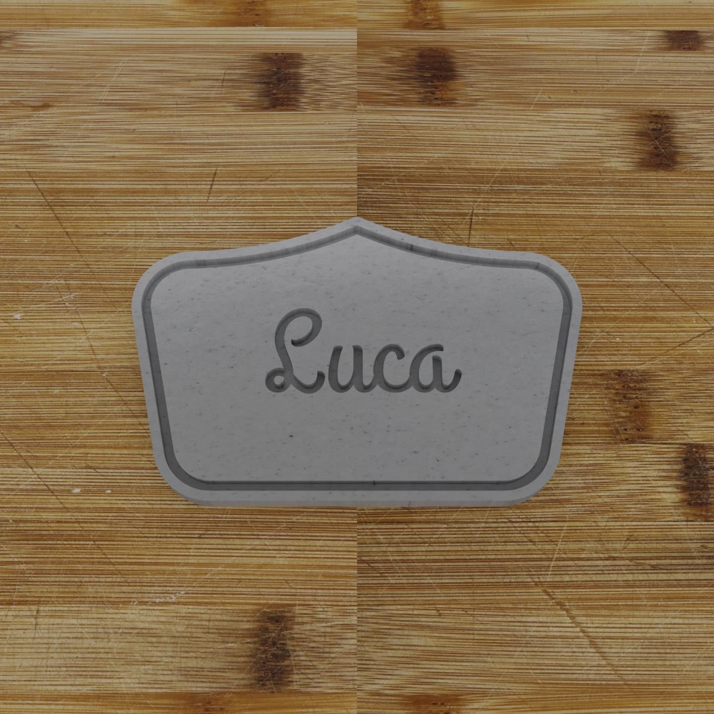 Wide Oval Badge Cookie Cutter | Personalization Available | Custom Embosser