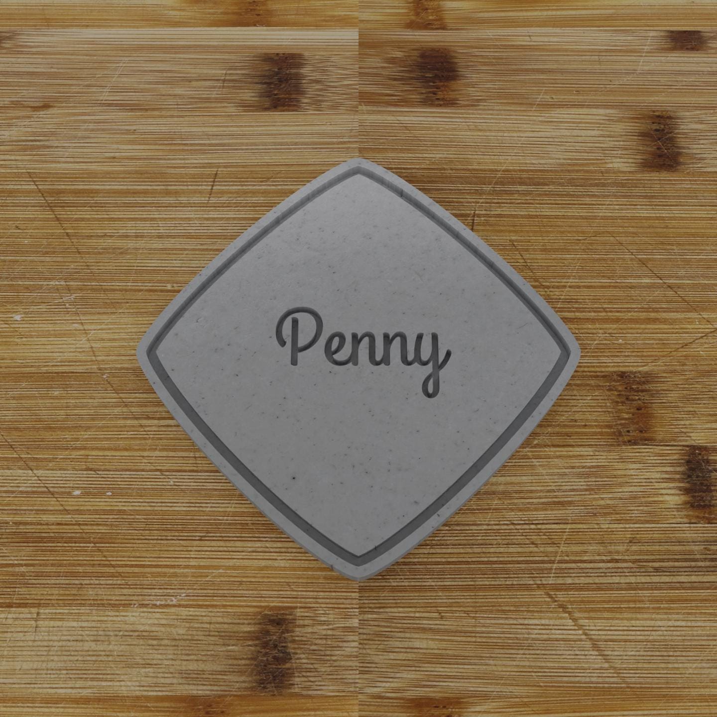 Diamond Plaque Cookie Cutter | Personalization Available | Custom Embosser