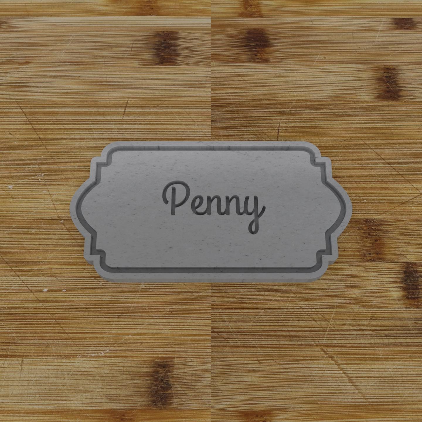 Ornate Plaque Cookie Cutter | Personalization Available | Custom Embosser