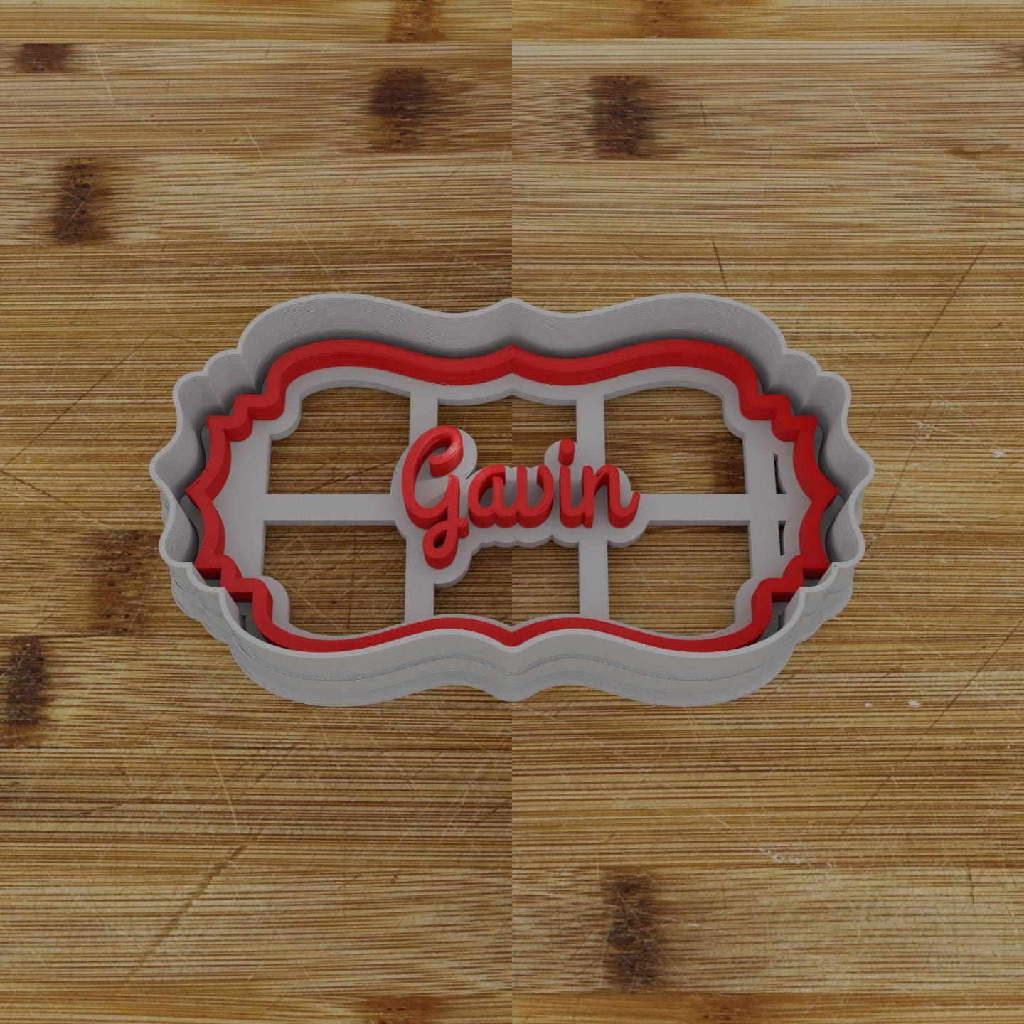 Ornate Badge Cookie Cutter | Personalization Available | Custom Embosser