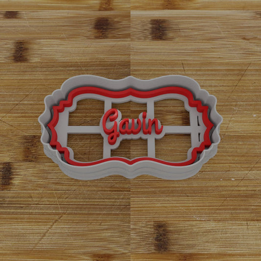 Ornate Badge Cookie Cutter | Personalization Available | Custom Embosser