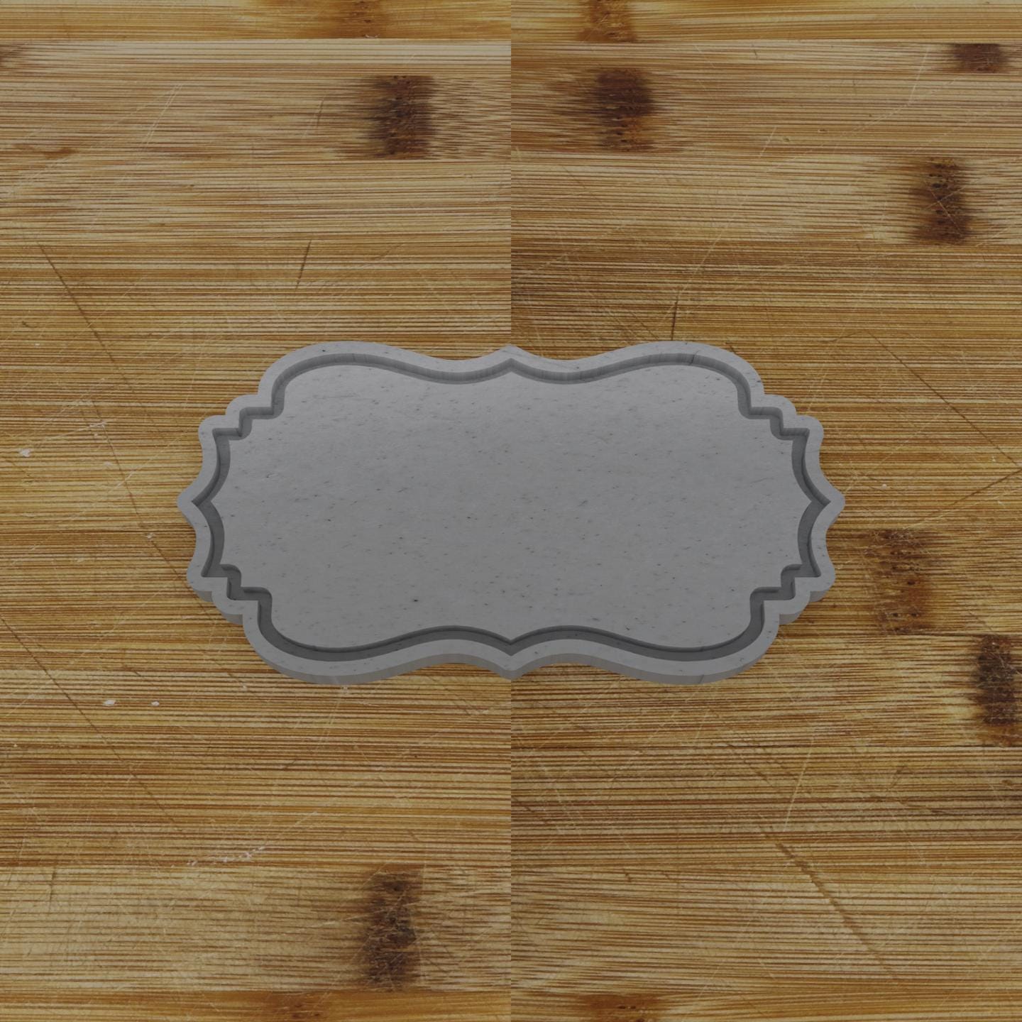 Ornate Badge Cookie Cutter | Personalization Available | Custom Embosser