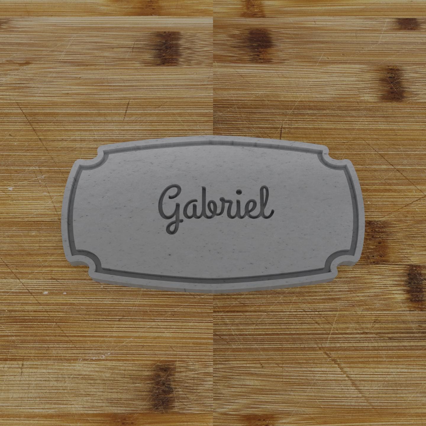 Rectangular Plaque with Cutouts Cookie Cutter | Personalization Available | Custom Embosser