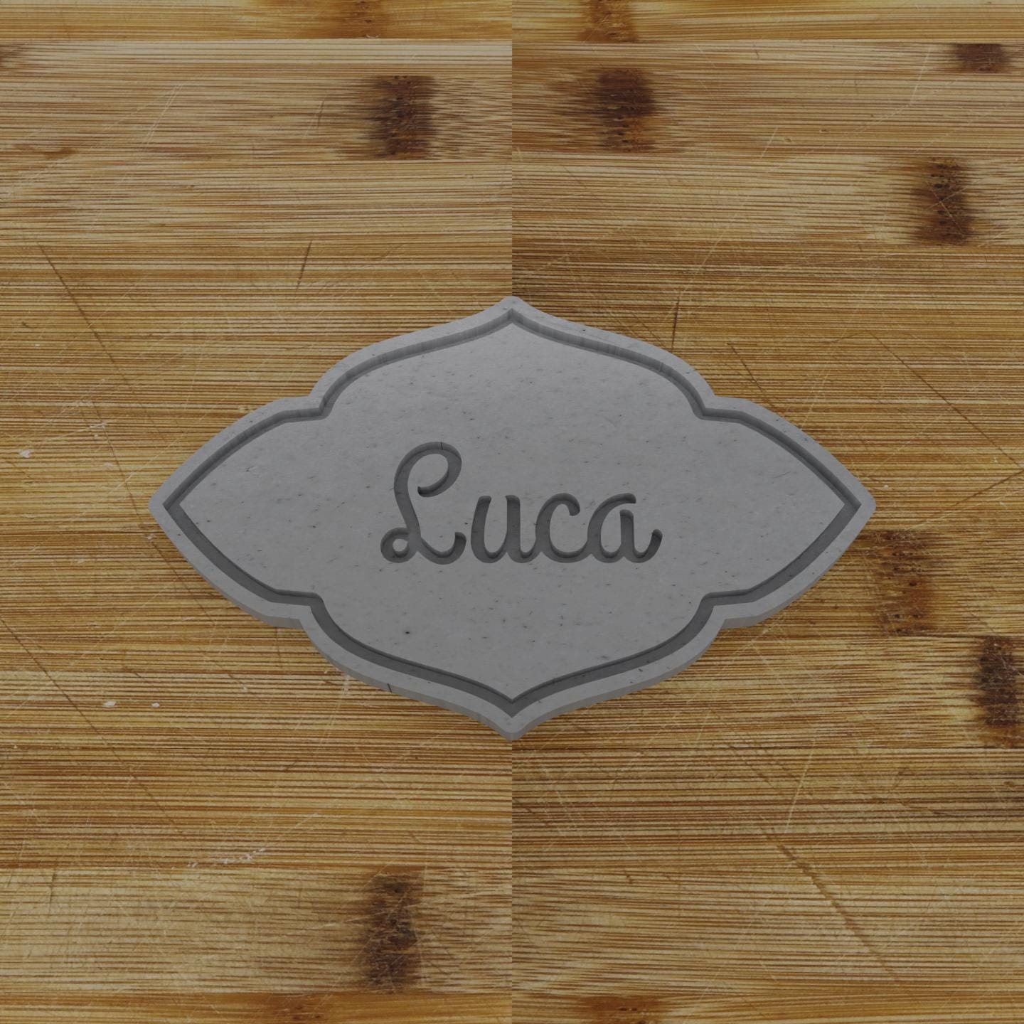 Wide Round Badge Cookie Cutter | Personalization Available | Custom Embosser